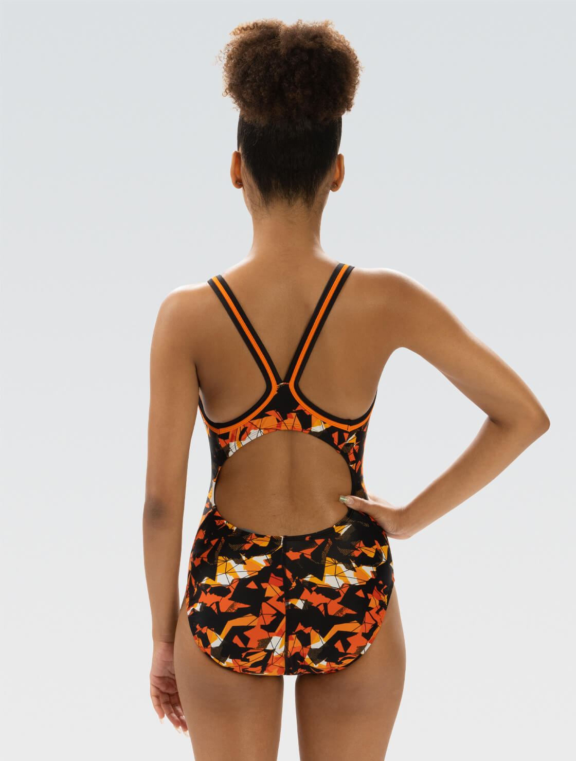 Women's Implode Orange One Piece Swimsuit | DBX Back | Competitve