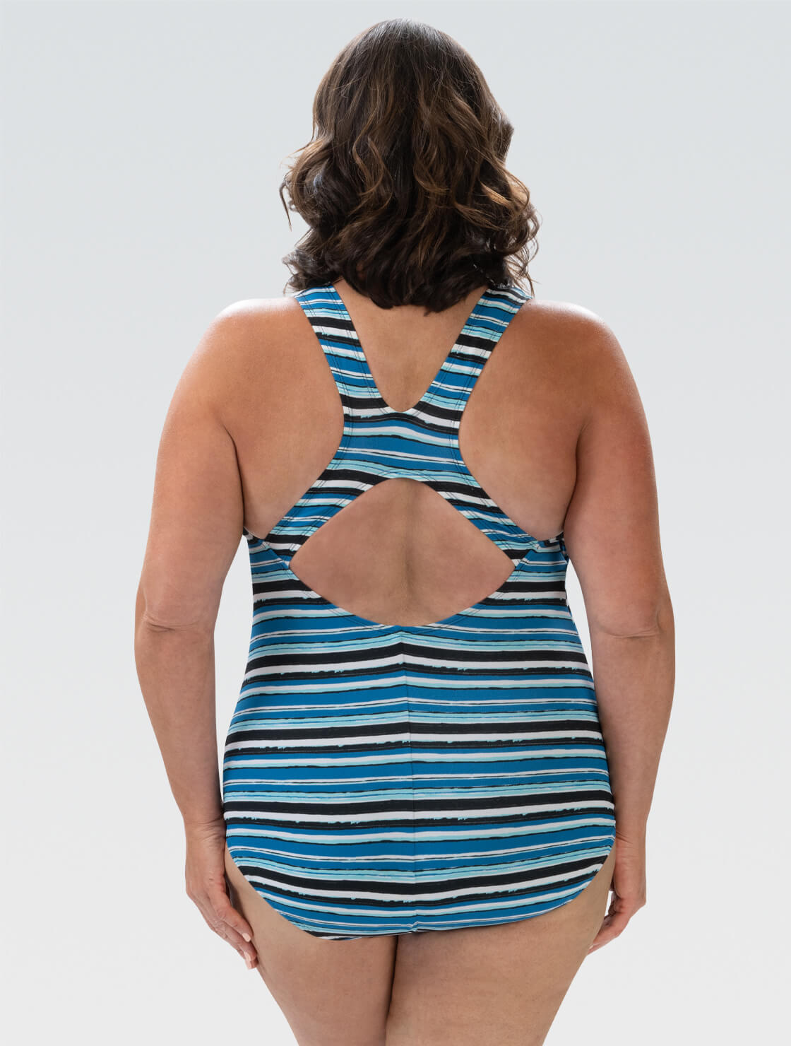 Women's Aquashape Harbor Print Conservative One Piece : 4700