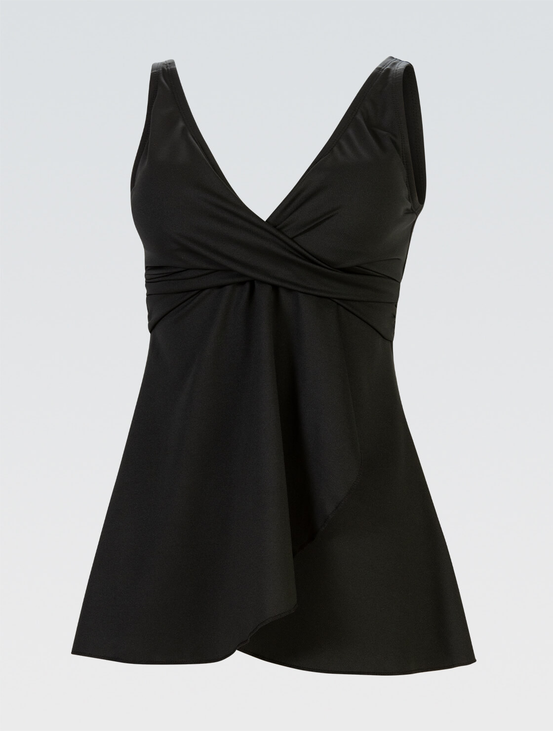 Women's Aquashape Black V Neck Tankini Top : 5310SLD-790
