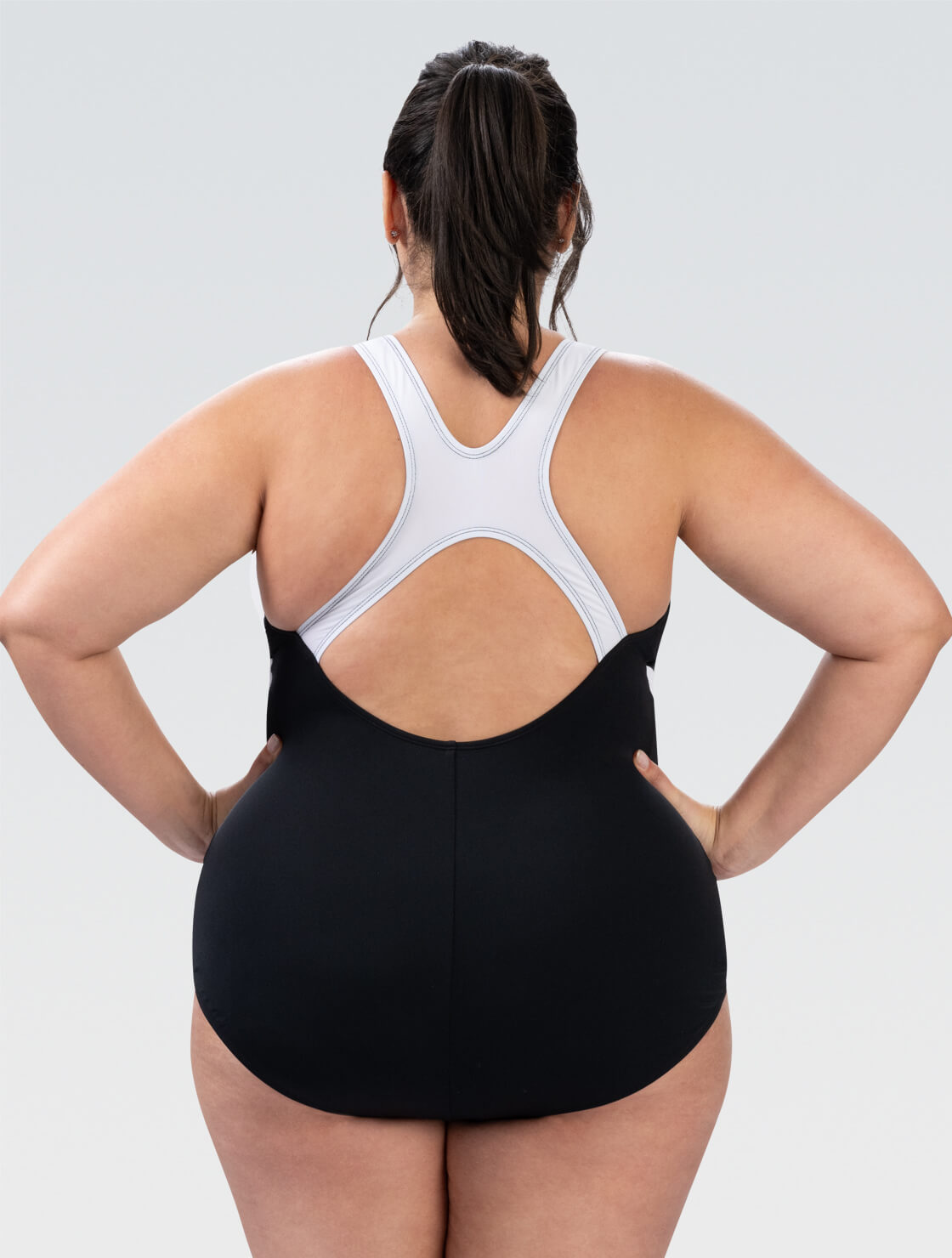 Women's Aquashape Black and White Color Block Conservative