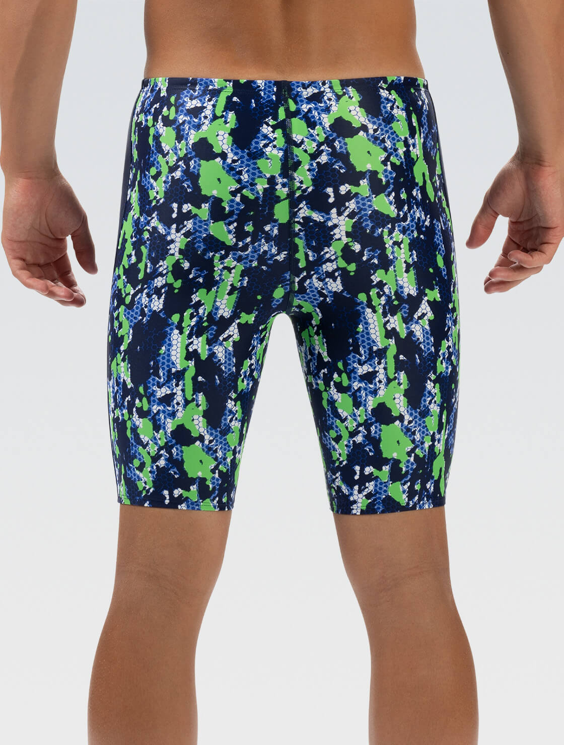 Men's Breaker Blue and Green Jammer Swimsuit | Spliced Jammer