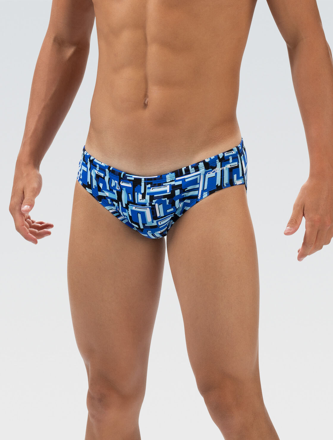 Men's Blue Bionic Print Racer Swimsuit | All Over Print