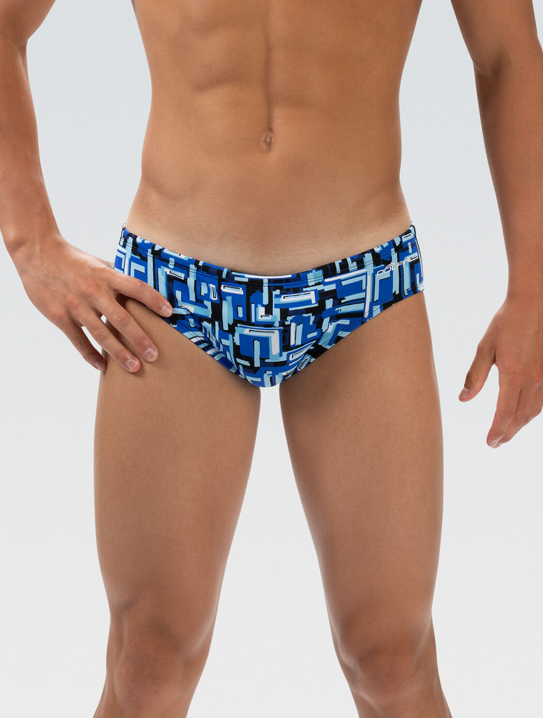 Men's Blue Bionic Print Racer Swimsuit | All Over Print