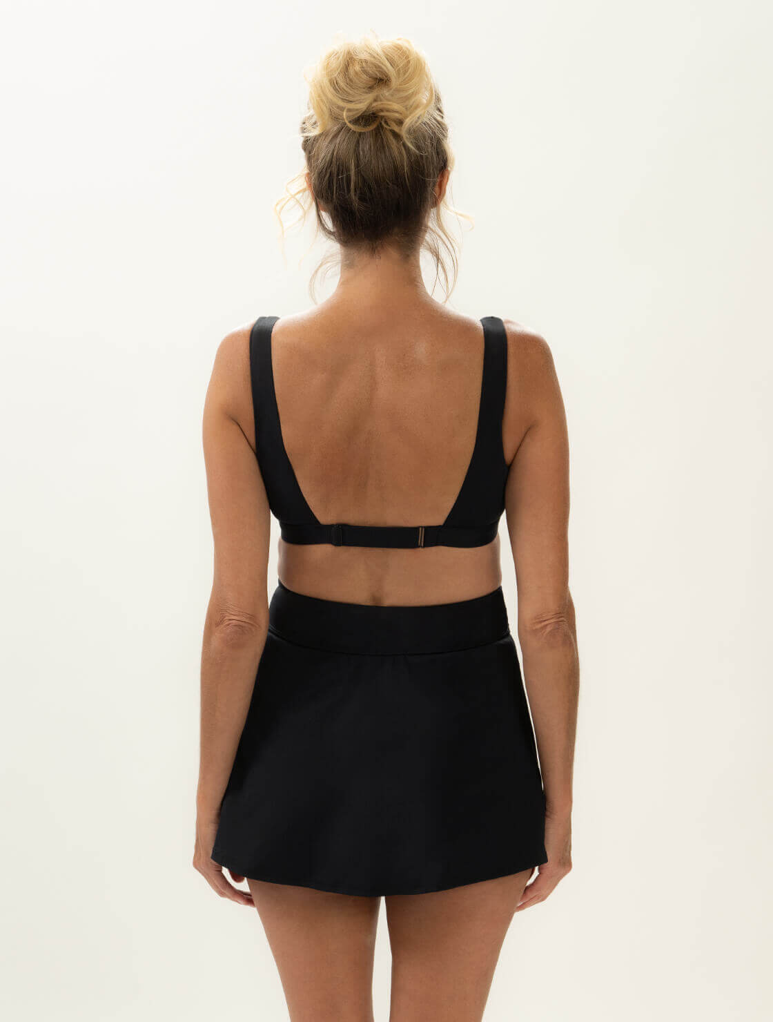 Women's Aquashape Black High Waisted Wrap Front Swim Skort