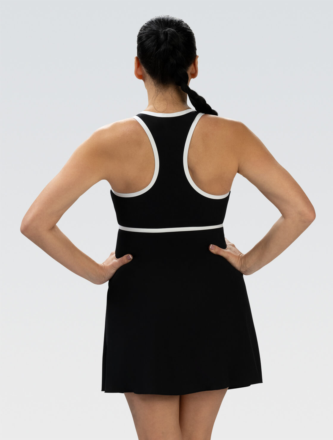 black zip back dress Women Solid Black High-Neck Sleeveless Back Zipper Straight Hem Layered  Bodycon Midi Dress