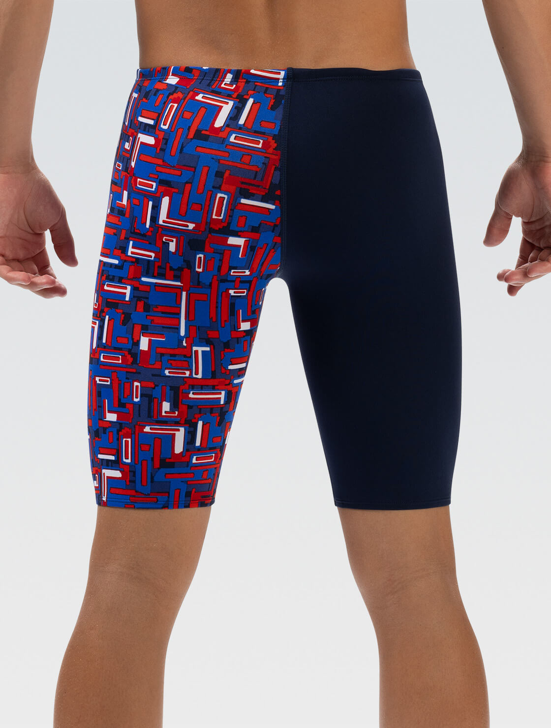 Men's Red, White and Blue Bionic Print Jammer Swimsuit