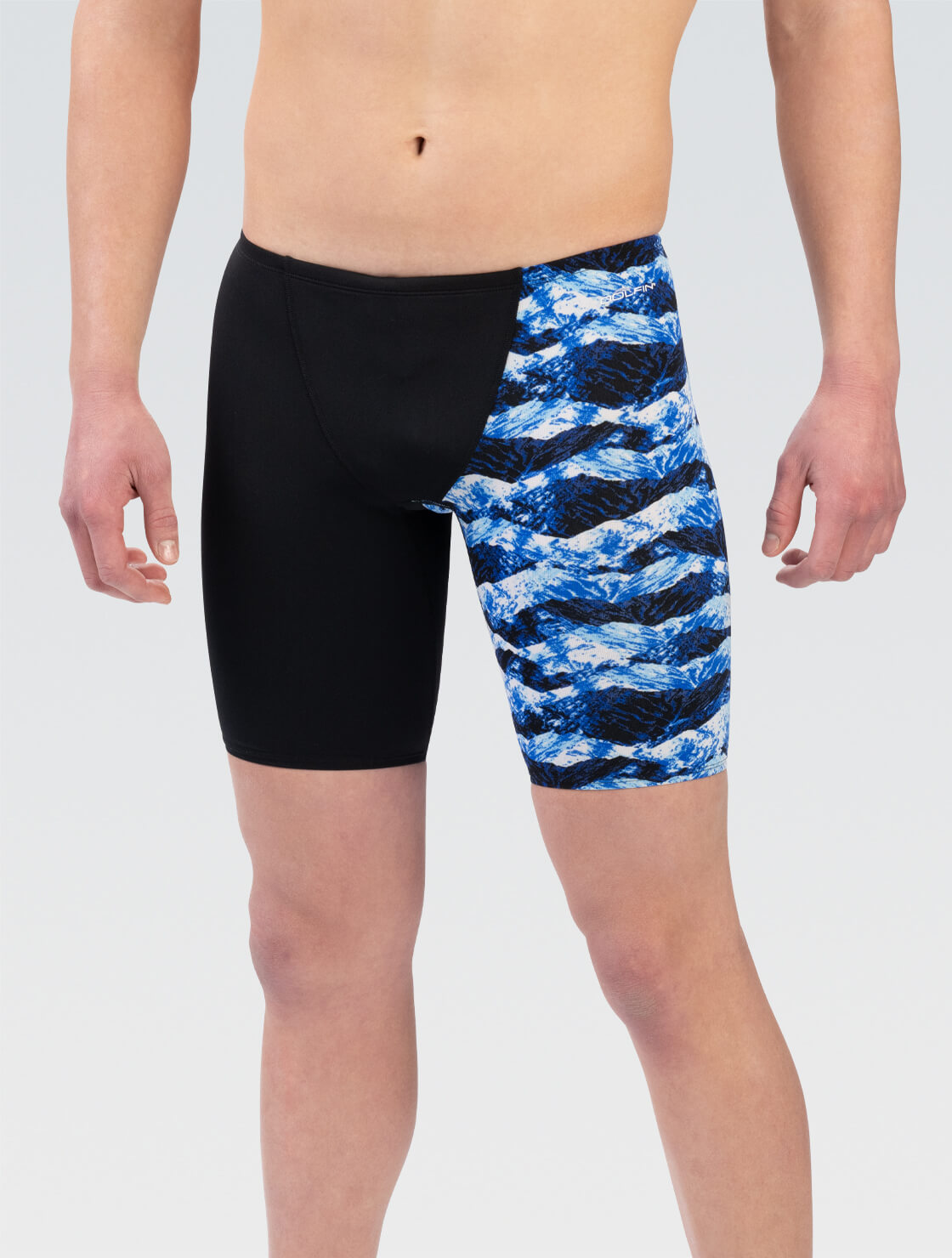 Men's Blue Summit Printed Jammer Swimsuit | Asymmetrical Color