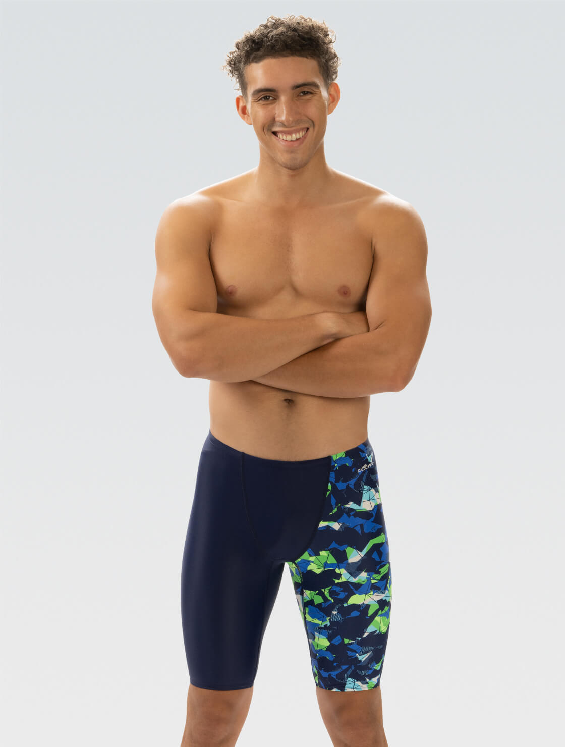 水着・ラッシュガード S othello swimwear THEREDTHREAD Men's Implode Blue and Green Jammer Swimsuit | Asymmetrial Jammer