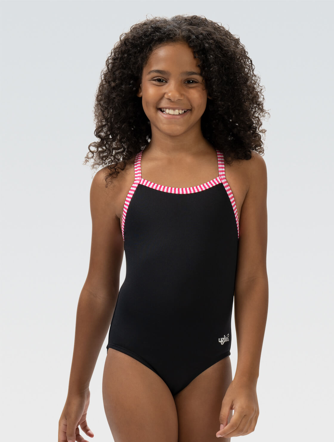 Girls' Black One Piece Swimsuit | Criss Cross Back | Uglies