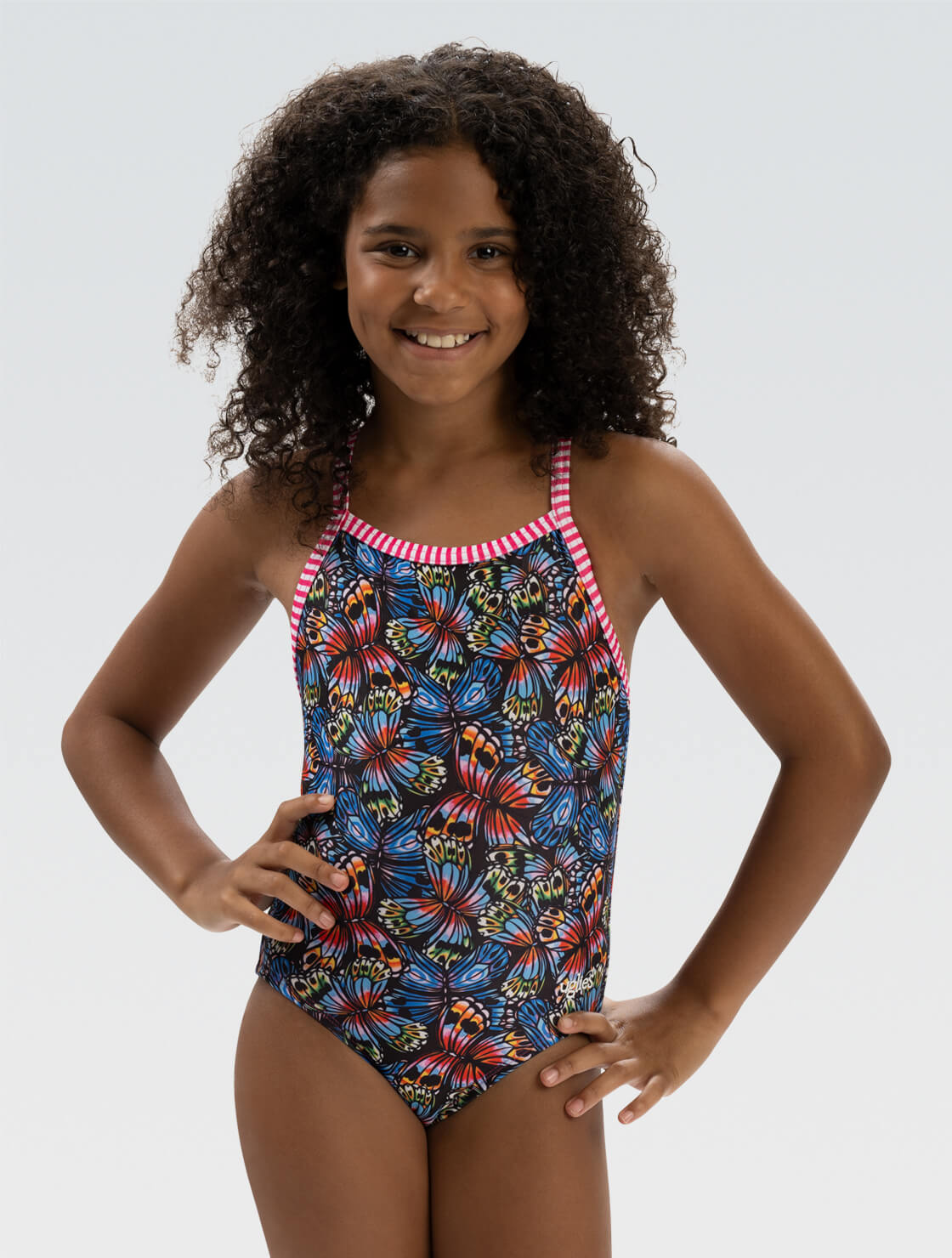 Uglies Girls' Flutter By Criss-Cross Back One Piece Swimsuit