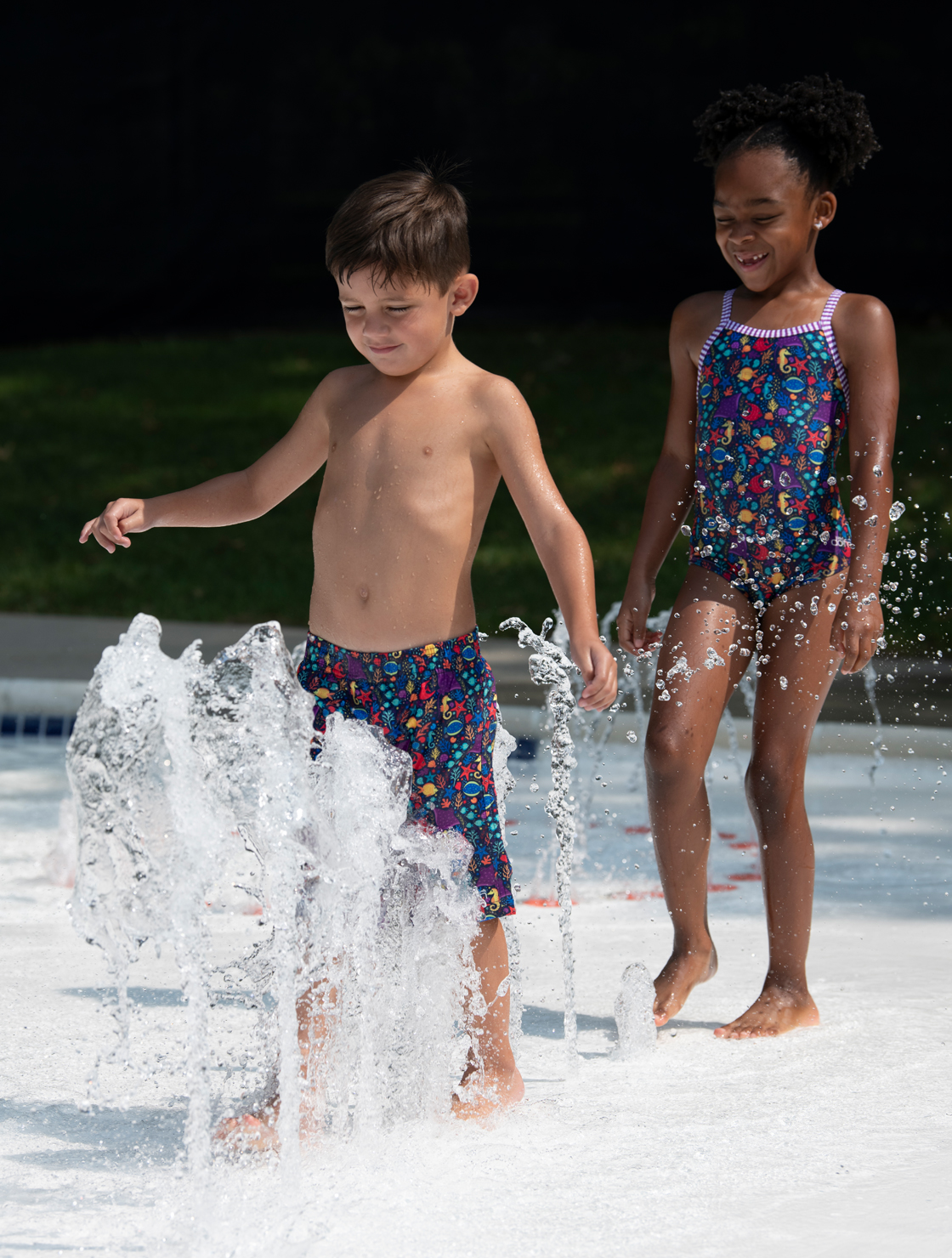 Girls' Little Fish Print One Piece Swimsuit | Chlorine Resistant