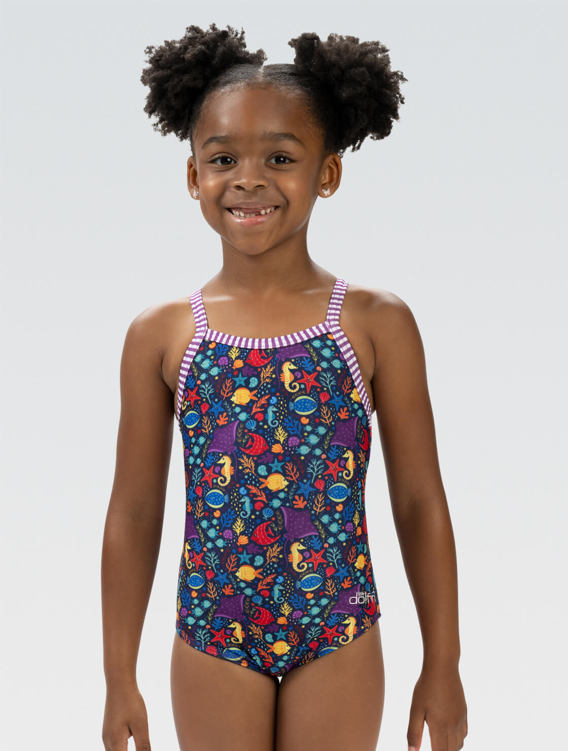Girls' Little Fish Print One Piece Swimsuit | Chlorine Resistant