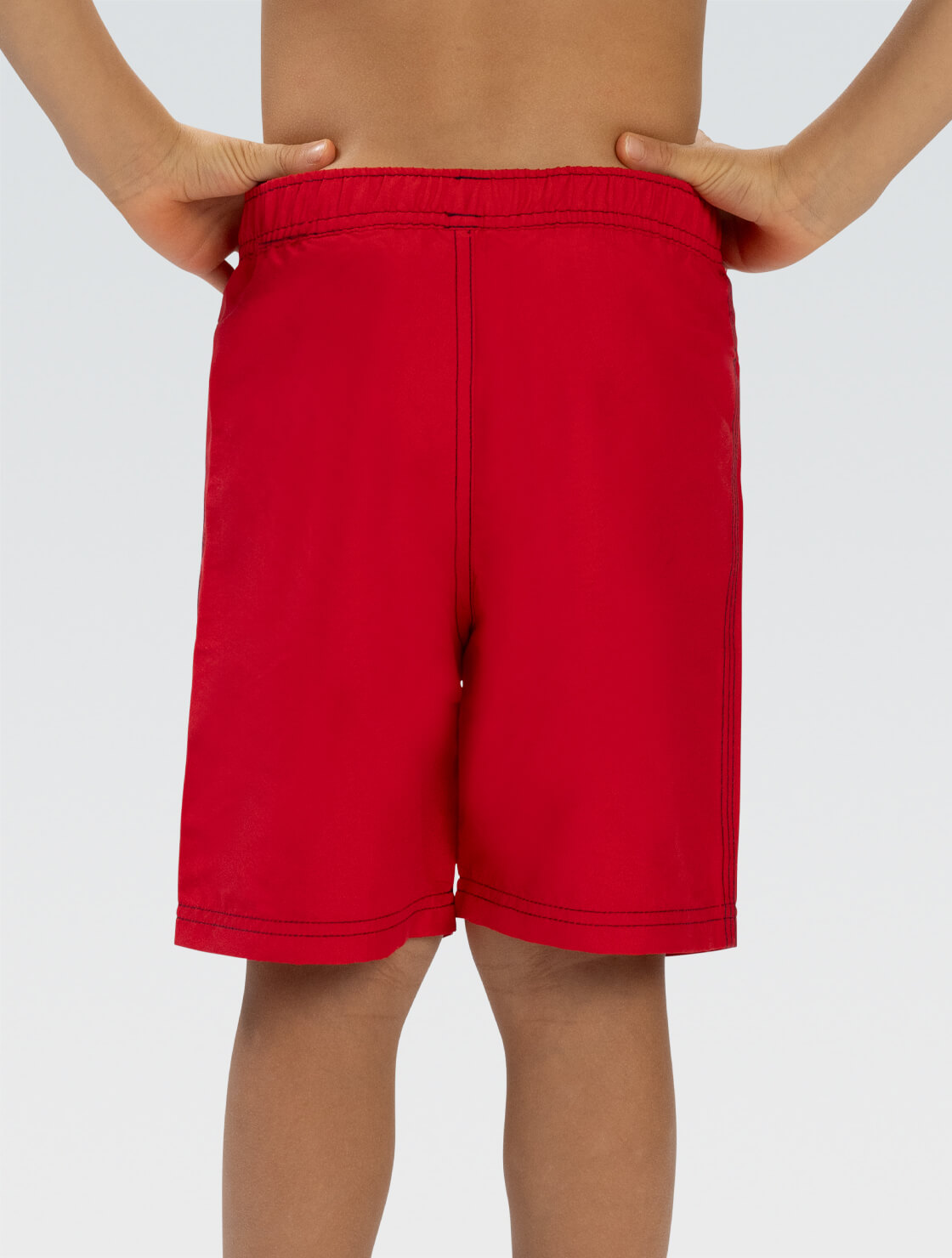 Boys' Red Swim Trunks | Chlorine Resistant Swimwear | Mesh Brief