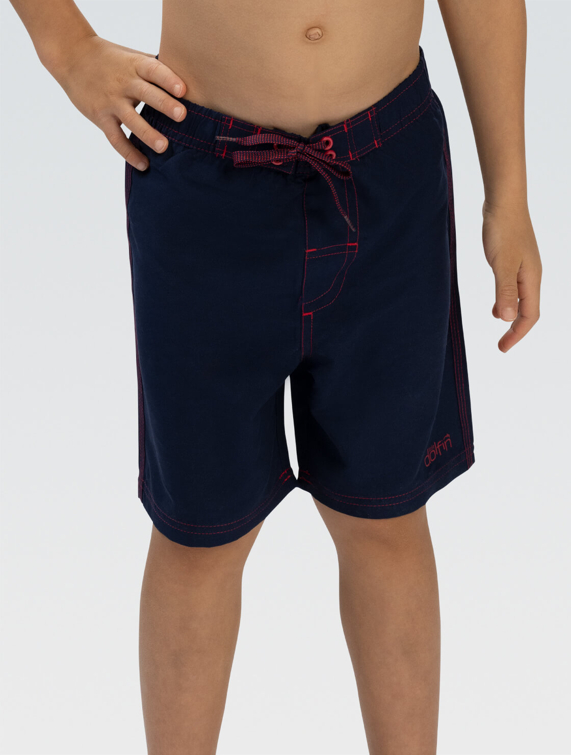 Boys' Navy Swim Trunks |Chlorine Resistant Swimwear | Mesh Brief
